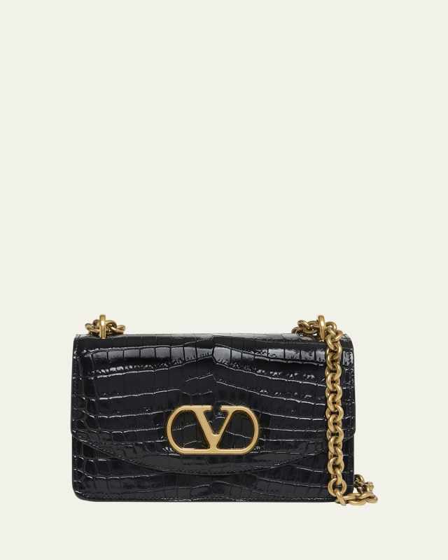 Vain Small VLOGO Crocodile Shoulder Bag